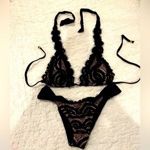 Pilyq Black Lace Bikini - Small New without tags
